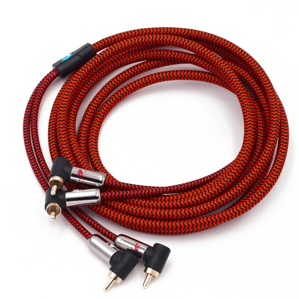 Hifi Прямоугольный двойной RCA аудио кабель 2 TV DVD динамик сабвуфера усилитель OFC
