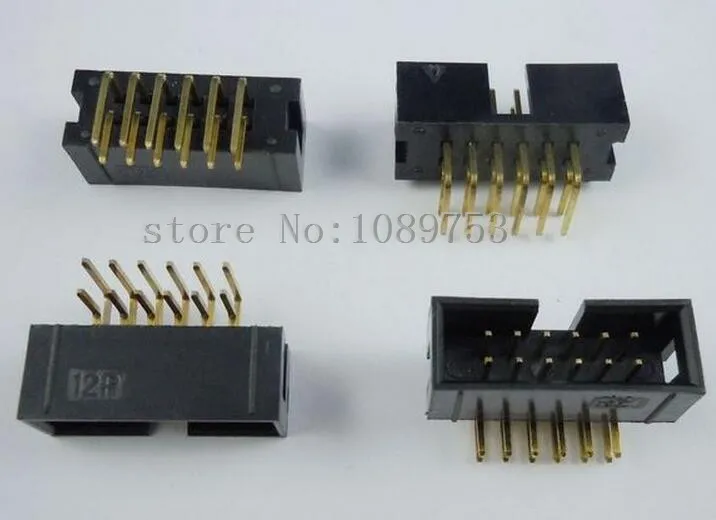 

50 pcs 12 Pins 2x6 Box Header Connector IDC Male Sockets Right Angle 2.54mm