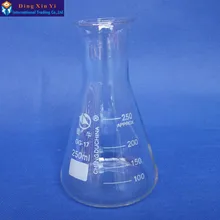 8 шт./лот) 250 мл стеклянная коническая колба лабораторное использование стеклянная треугольная фляга 250 мл стеклянная колба Erlenmeyer BORO glass, GG17, Pyrex