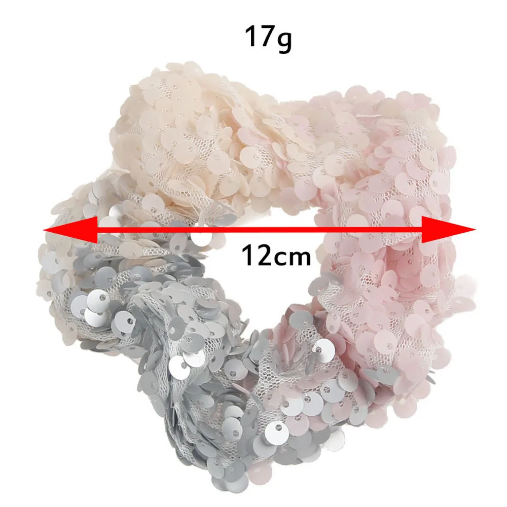 

Women Elegant Two-tone Mermaid Sequins Elastic Hair Bands Ponytail Holder Scrunchies Tie Hair Rubber Band Hair Accessories