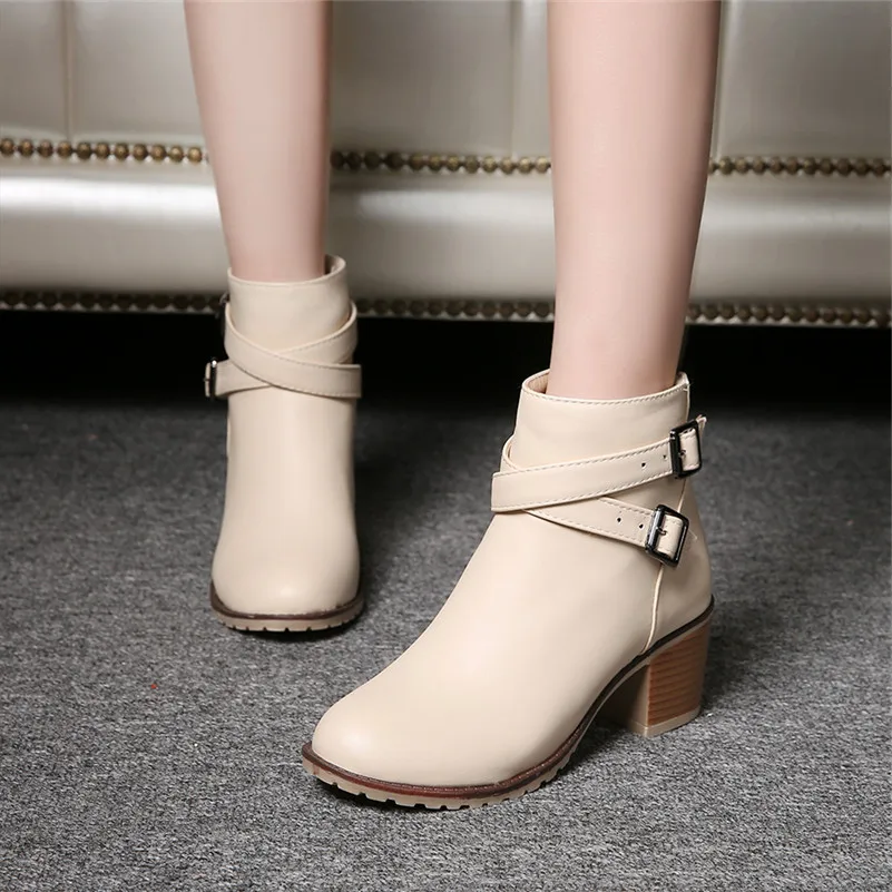 Autumn & Winter Women Shoes Vintage Europe Star Fashion Autumn and Winter Vintage High Heels Ankle Boots for Women