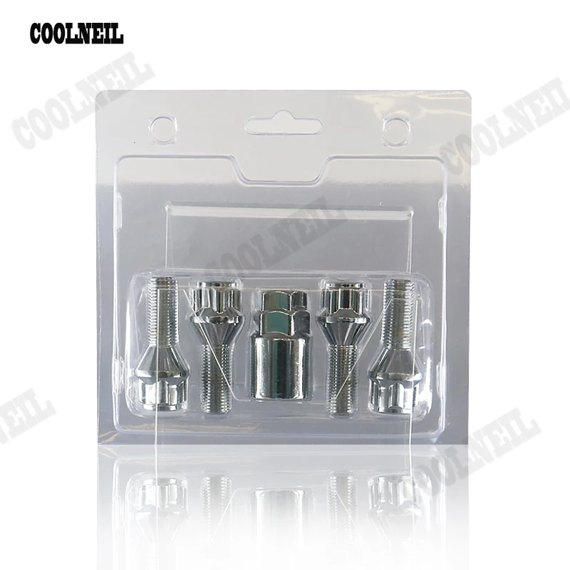 

jdm accessories Cone Seat Wheel Lock Anti Security Iron Lug Bolt 4 BOLTS + 1 Key 12mm X 1.25mm