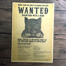 Free ship Vintage poster Cat Cafe Retro prints paint bar cafe home decoration Wall Art Crafts Sticker 42x30cm