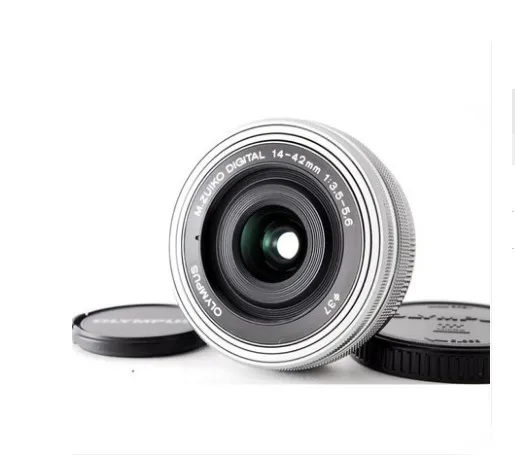 Серебряный OLYMPUS M ZUIKO 14-42 мм f3.5-5,6 Объективы EZ для цифровой камеры Olympus EM10 EM5 EP5 EP3 EPL5 EPM2 для цифрового фотоаппарата Panasonic GF2 GF3 GF5 GX1 GX7 G10 GH1