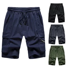 Повседневные уличные брюки на шнурке мужские шорты хлопок Лето дышащие мужские s бермуды до колена эластичное Талия классика