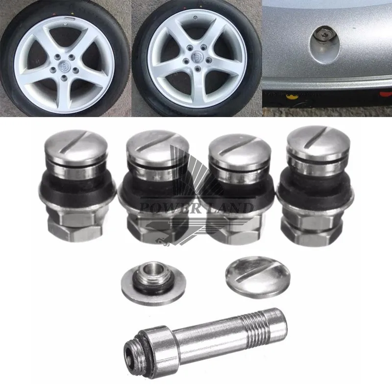 4pcs Invisible Motorcycle Car Truck Stealth Flush Mount Air Wheel Tire Valve Tube Caps Chrome