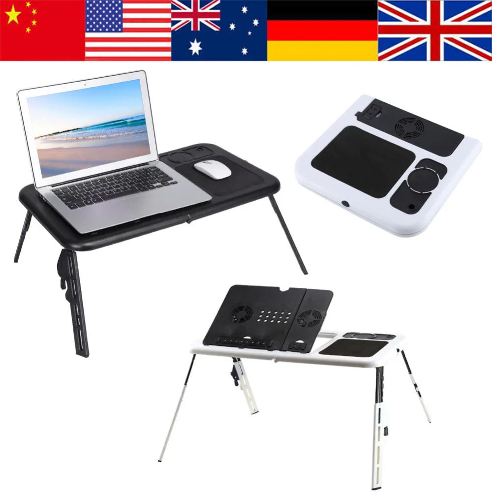 

Heat Dissipation Portable Foldable Adjustable Laptop Desk Computer Table Stand Tray For Sofa Bed Black Foldable Desk Laptop Tray