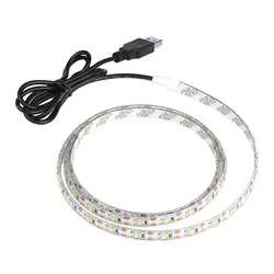 1 шт. 2835 SMD Светодиодные ленты 50 см/1 м USB Светодиодные ленты свет ТВ фонового освещения 50 см/1 м/3 м USB кабель с выключателем полосы набора