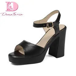 Doratasia/новые женские брендовые туфли из натуральной кожи хорошего качества, туфли на платформе с высоким каблуком, женские повседневные
