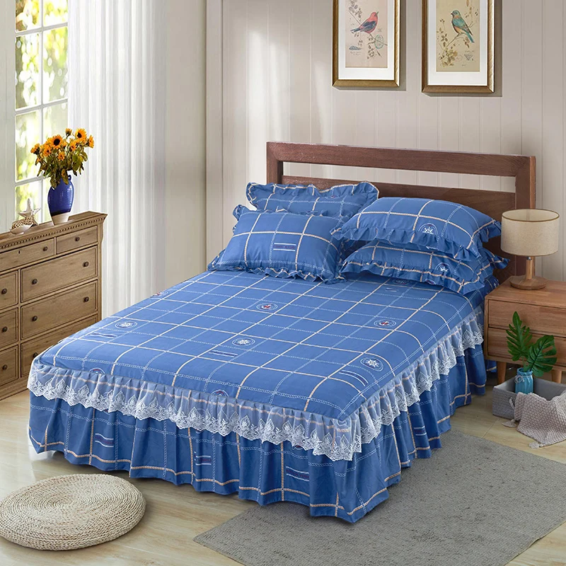 Lace side bunk bed skirt,bedcover,bedspread bedclothes, fashion Cotton