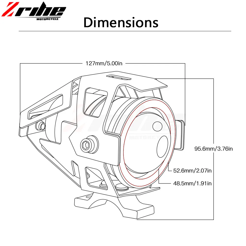 Для yamaha ktm honda suzuki 2 шт. мотоциклетные ото аксессуары светодиодный фар U5 Водонепроницаемый вождения пятно фары Противотуманные фары переключатель