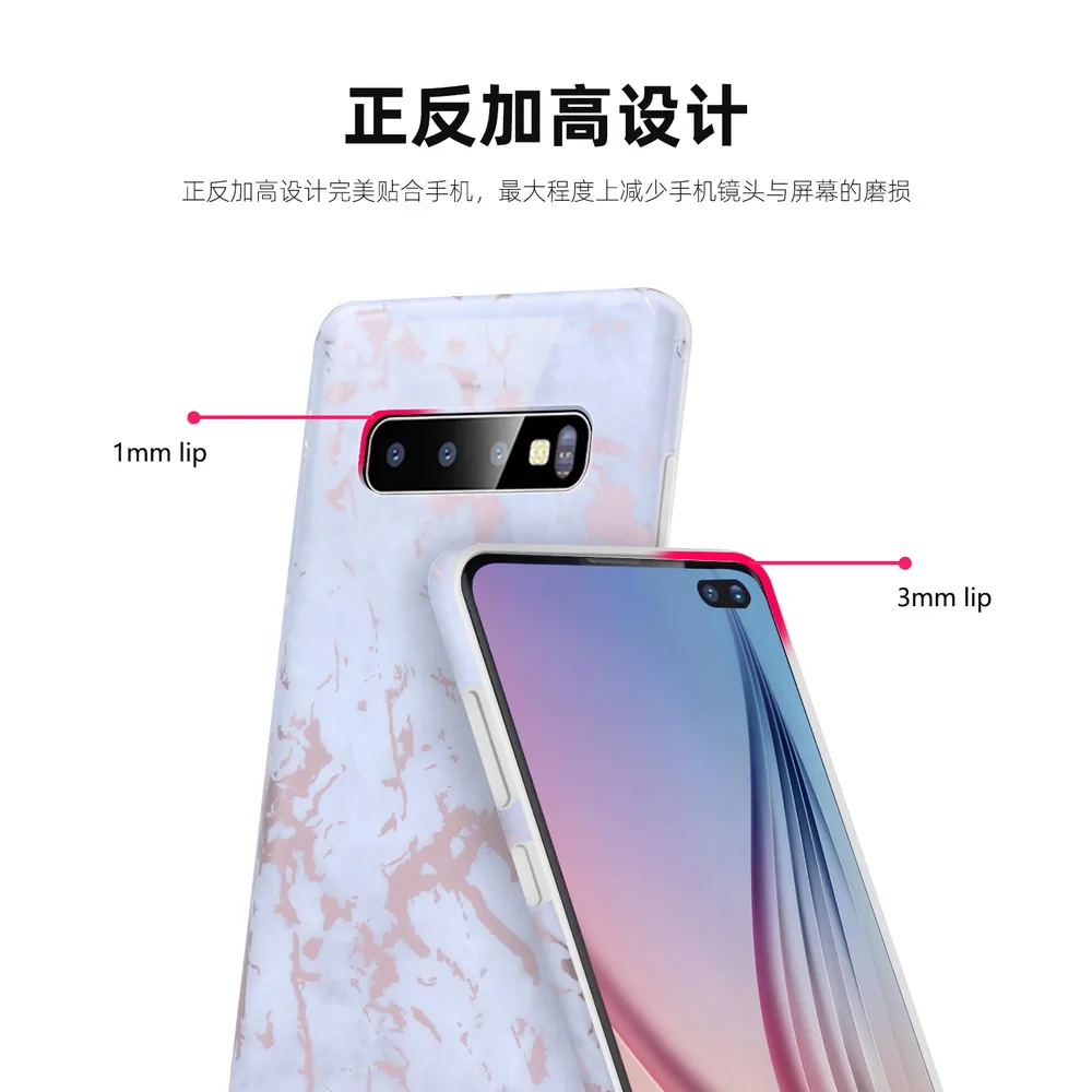 Netarlier чехол для Samsung Galaxy S10 Plus S10e роскошный IMD белый из розового золота