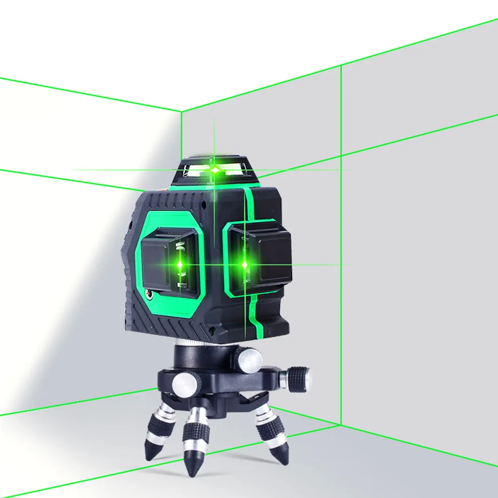 Профессиональный 12 линии 3D лазерный нивелир 360 в вертикальном и горизонтальном положении лазерный нивелир саморегулирующаяся поперечная линия 3D лазерный уровень с лазером зеленого цвета линии