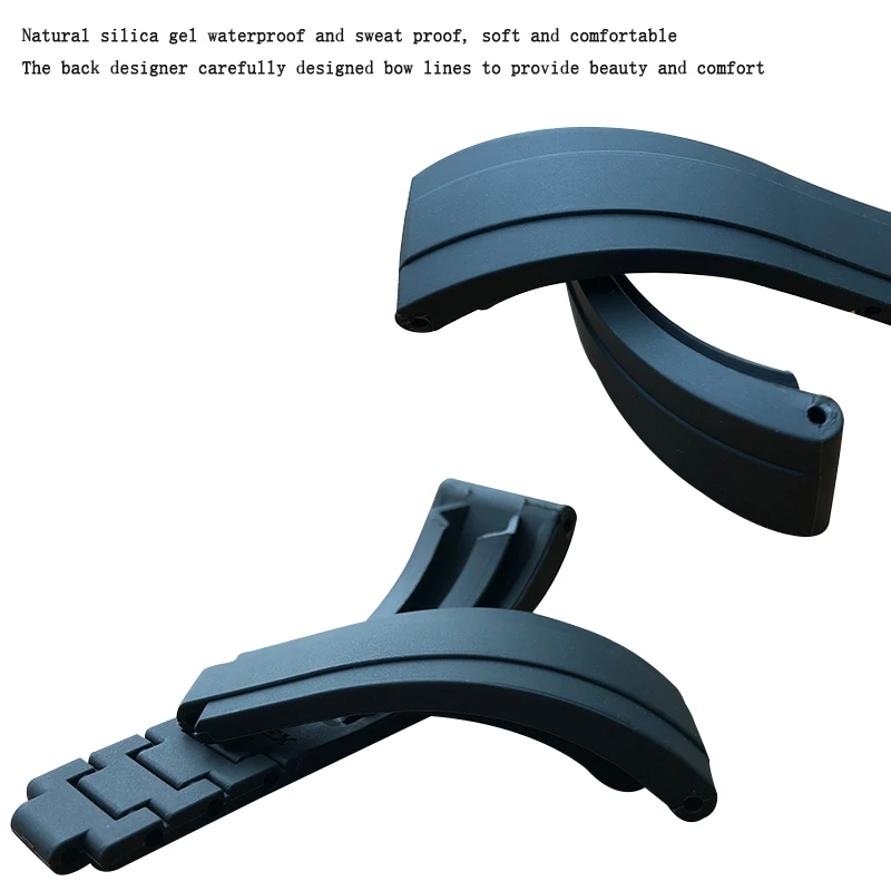 20mm 21mm Silicone Rubber Watchband New Combination Buckle Watch Strap Suitable for Role Submariner Daytona GMT OYSTERFLEX Watch