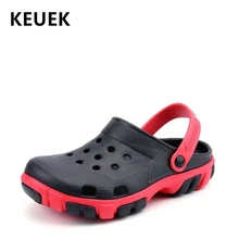 Летние мужские сандалии; дышащая удобная Пляжная обувь для улицы; нескользящая садовая обувь с вырезами; 02C