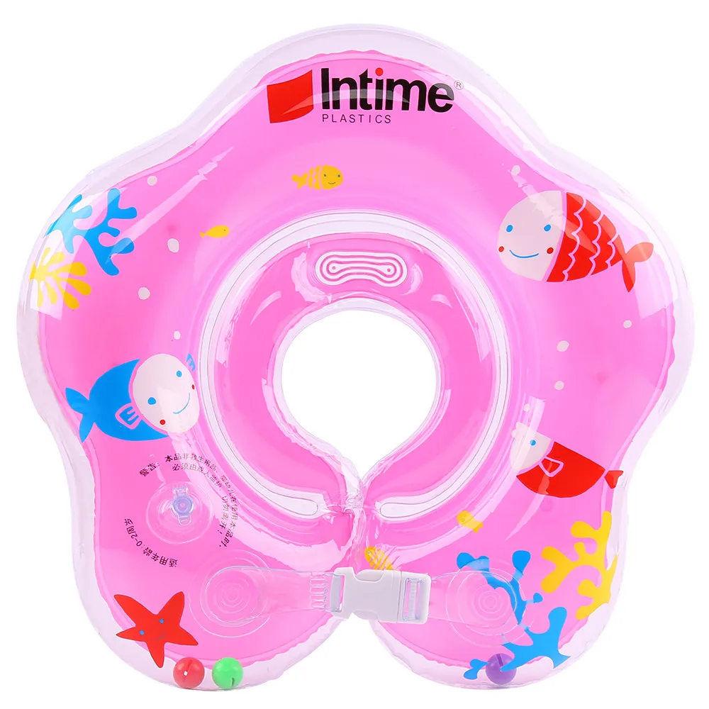 Милый ребенок бассейн шеи Float Детские Банные кольцо Регулируемый безопасности 1-18 месяцев и - Цвет: Pink