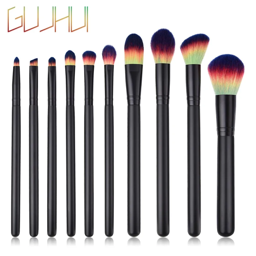 

Pro 10Pcs Cosmetic Makeup Brushes Set Blush Powder Foundation Eyeshadow Eyeliner Lip Make up Brush Beauty Tools Pincel Maquiagem