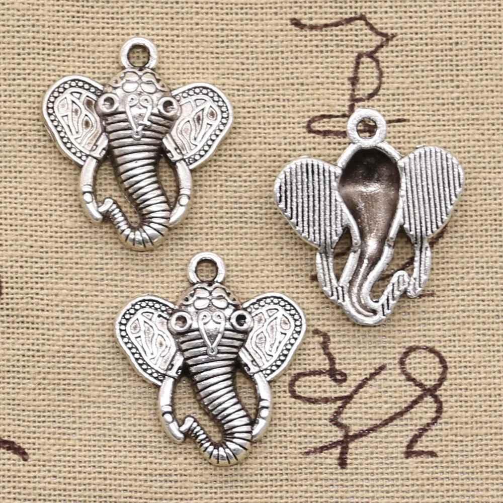 

8pcs Charms elephant 27x25mm Antique Silver Bronze Plated Pendants Making DIY Handmade Tibetan Silver Bronze Jewelry