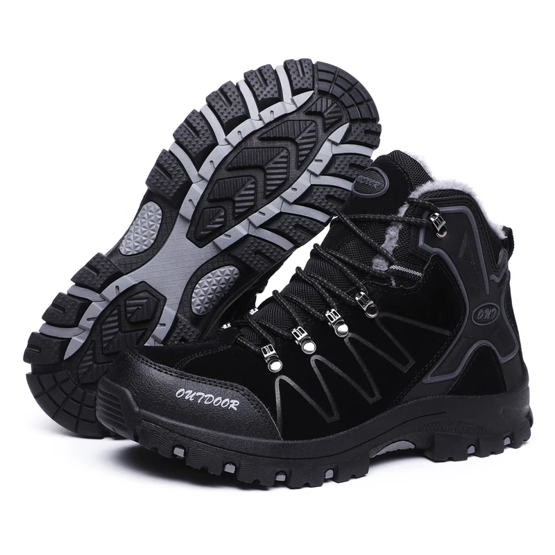 Men's Winter Sneakers Tourism Hiking Boots Warm Fur Lined Hunting Climbing Sports Outdoor Shoes High Top Non-slip Trekking Boots Men's Winter Sneakers Tourism Hiking Boots Warm Fur Lined Hunting Climbing Sports Outdoor Shoes High Top Non-slip Trekking Boots