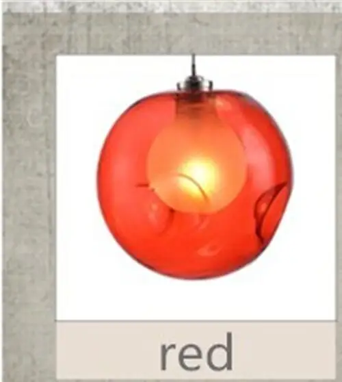 Современный светодиодный Люстра для гостиной подвесные светильники для дома деко освещение крепление для столовой скандинавский стеклянный, для спальни Подвесные светильники в виде шаров - Цвет абажура: 1 head red