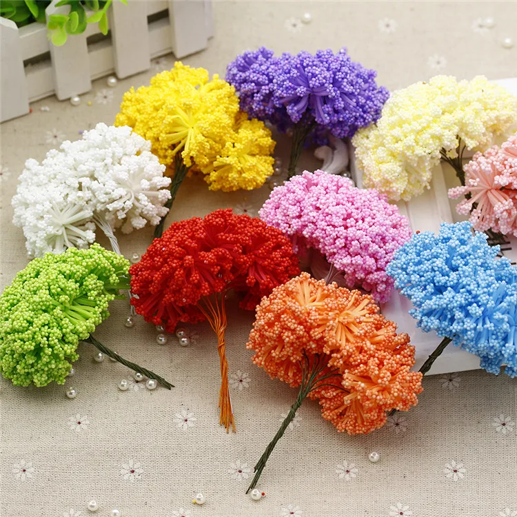 12pcs/Bouquet Fake Flower Artificial bud stamens flower For Home