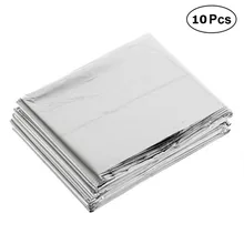 10 шт. уличное водонепроницаемое для спасения при аварийной ситуации одеяло Фольга тепловое пространство первой помощи Щепка спасательный занавес военное одеяло