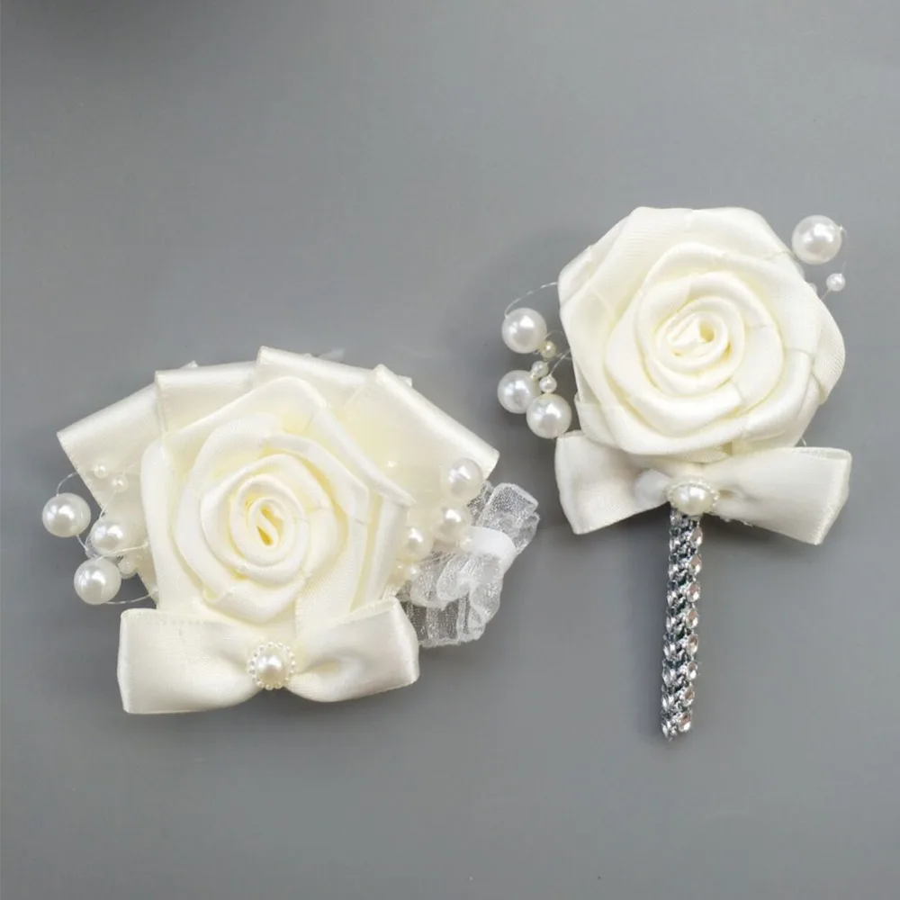 

6piece/lot Wrist Corsage Bridesmaid Sisters hand flowers Artificial Bride brooch For Wedding Party Decoration Bridal Prom 8715