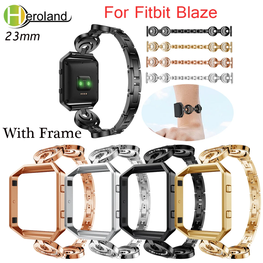 

Stainless Steel watchband For Fitbit Blaze smart replacement wristStrap For Fitbit Blaze bracelet with Frame 2 in 1 Watch Case