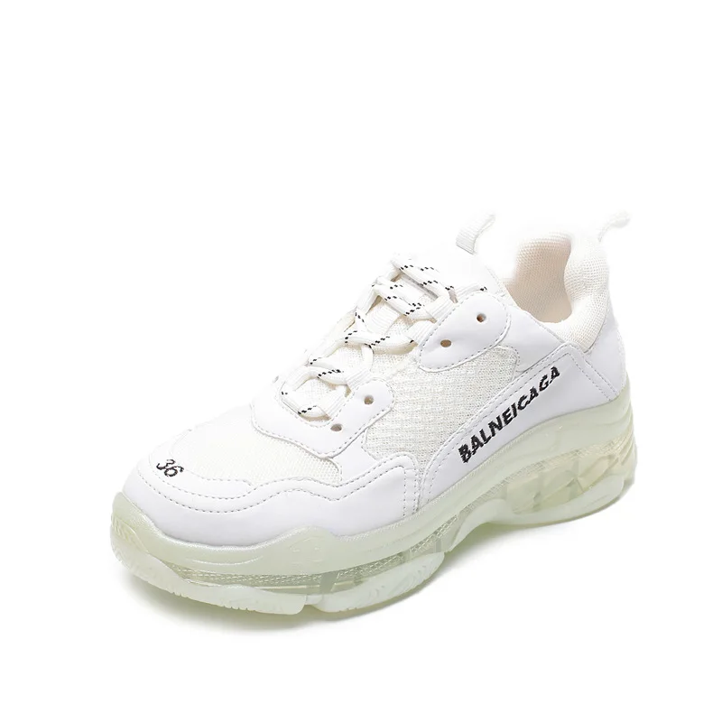 

Women's Microfiber Mesh Breathable Lace Sneakers Spring Autumn New Brand Luxury Fashion Comfortable Thick-soled Casual Shoes