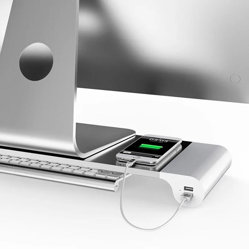  Aluminium Alloy Base Holder Smart 4 USB Port Charger Stand for PC Desktop Laptop JLRL88
