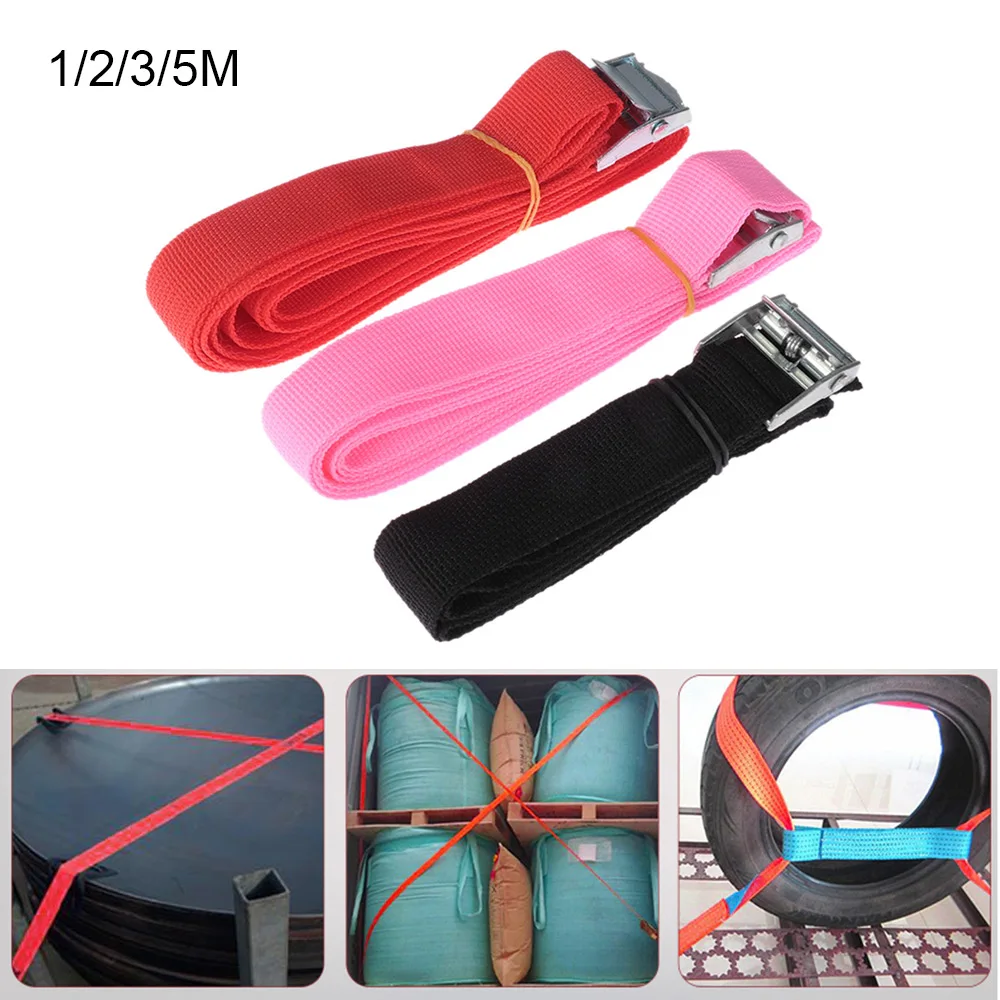 

1/2/3/5M*25MM Tension Rope Tie Down Strap Strong Ratchet Belt Car Luggage Bag Cargo Lashing Strap Zinc Alloy Zinc Nylon