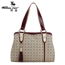 FERAL CAT Nouvelle Marque de Haute Qualité PU Femmes Sac À Bandoulière Gland sac Femmes 2016 Grands Sacs À Main Célèbre Marque Femmes Sacs D’épaule Sac