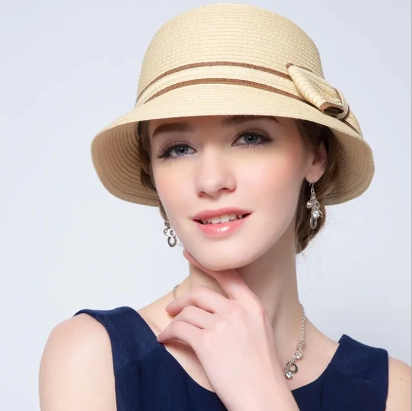 Female Winter Straw Fashion Women's Fedoras Felt Hats Fashion Bowler