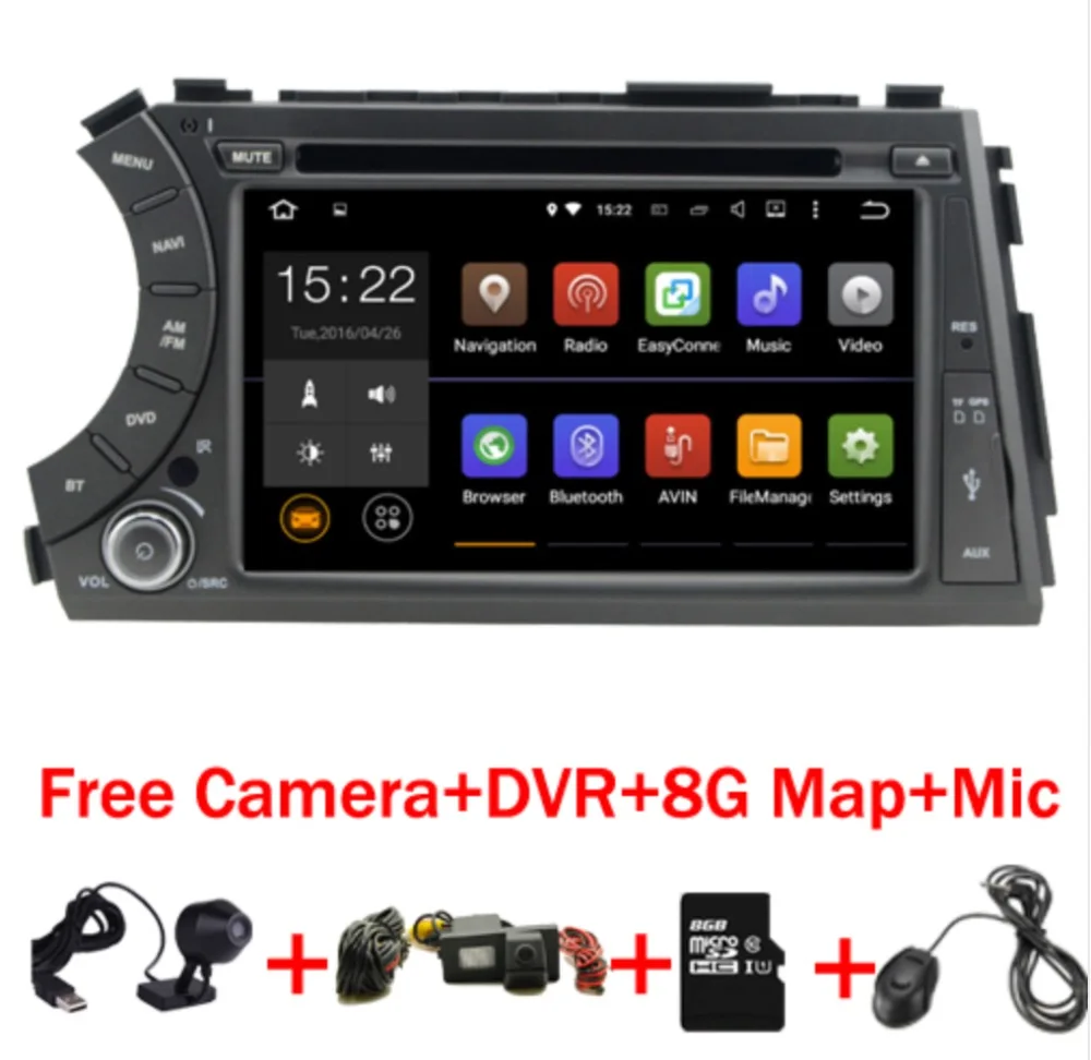 4G SIM LTE четырехъядерный 7 &quotAndroid 1 автомобильный dvd gps плеер для ssangyong Kyron Actyon с Wifi BT
