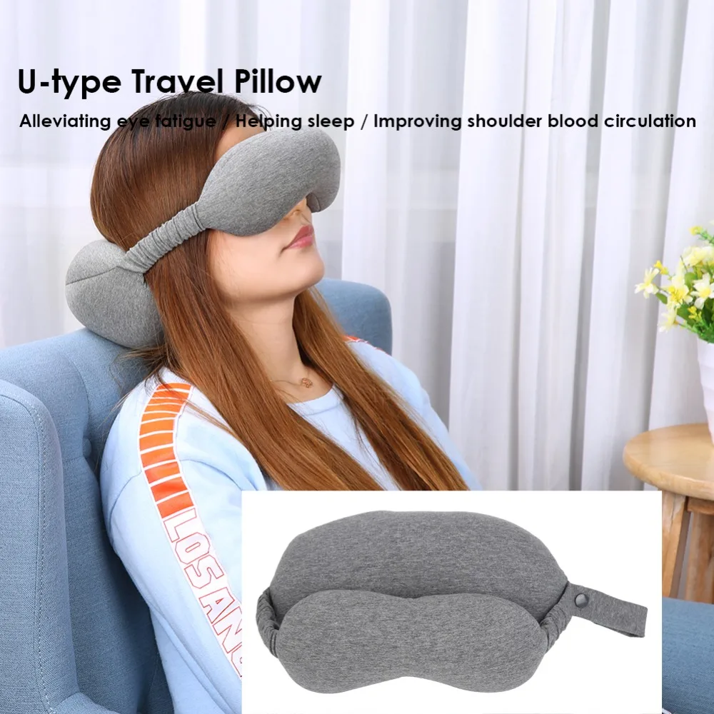 

2 in 1 U-type Travel Pillow Multi-Function Business Travel Neck Pillow & Eye Mask & Storage Bag with Handle 13*14*24cm