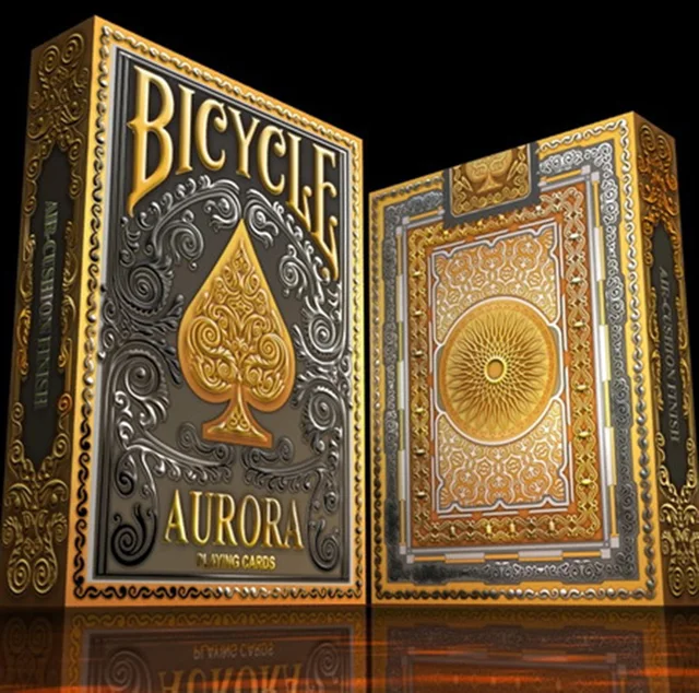 Cheap 1Pcs Aurora Deck Bicycle Playing Cards Poker Size USPCC Custom Limited Ed New Sealed Magic Deck Props Magia Tricks 