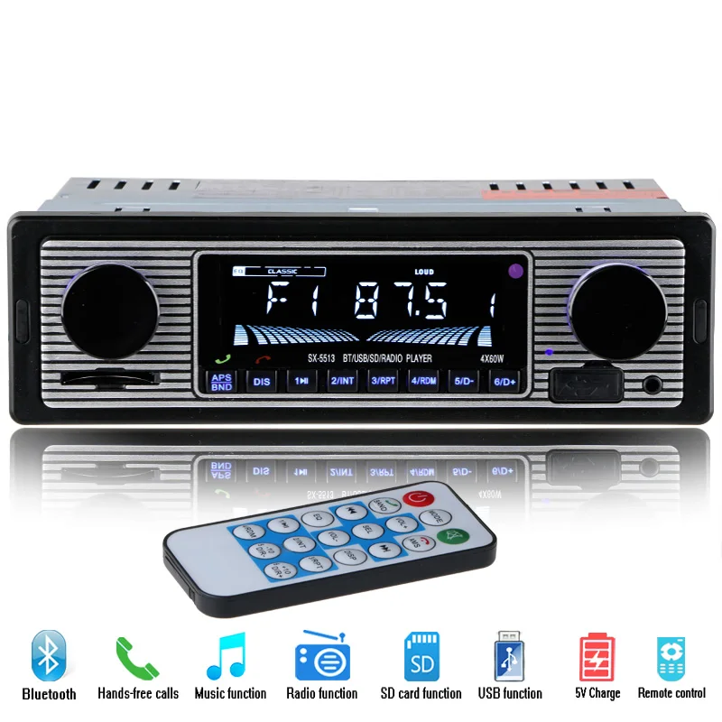NEW 12V Car Radio Player Bluetooth Stereo FM MP3 USB SD AUX Audio Auto Electronics autoradio 1 DIN oto teypleri radio para carro