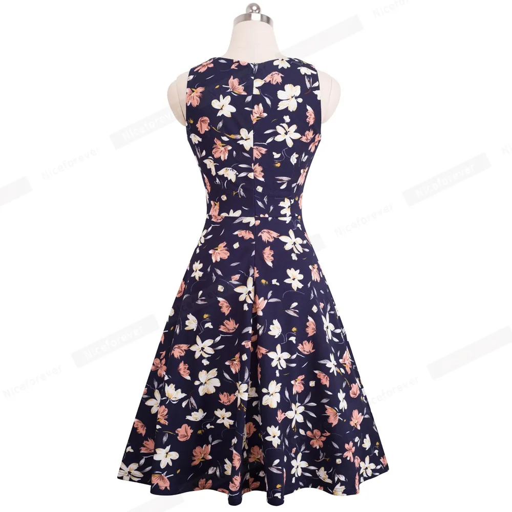 Nice-forever Vintage Elegant Embroidery Floral Lace Patchwork vestidos A-Line Pinup Business Women Party Flare Swing Dress A079 123 Nice-forever Vintage Elegant Embroidery Floral Lace Patchwork vestidos A-Line Pinup Business Women Party Flare Swing Dress A079 123