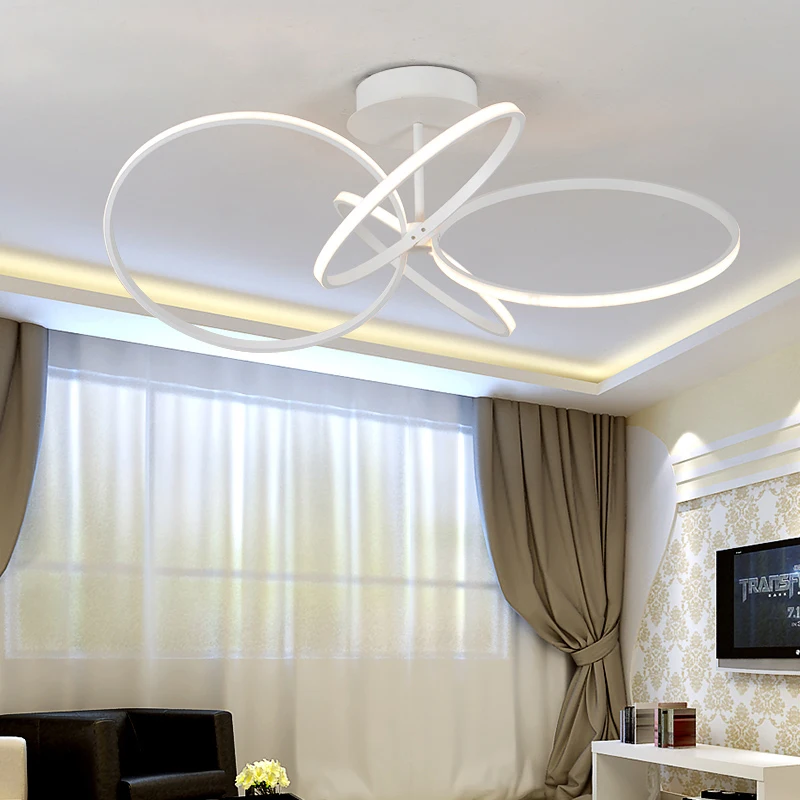 Horsten креативные современные светодиодные потолочные лампы Простые индивидуальные алюминиевые кольцевые потолочные лампы для гостиной спальни ресторана 220 В