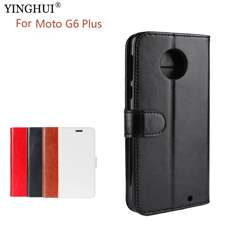 

For Motorola Moto G6 Plus Fundas Book Case PU Leather Flip Back Cove For Moto G6 Plus With Stand Phone Cases