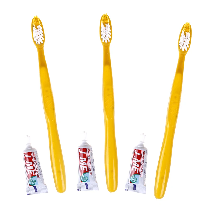 10pcs Disposable Toothbrush With Toothpaste Kit Handy Plastic Hotel Travel Teeth Clean Tool For Drop Shipping