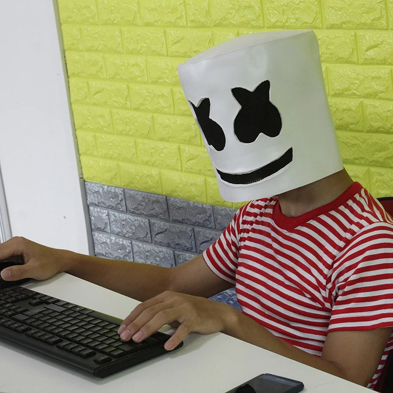 DJ Marshmello Косплей Маска латексная на все лицо Опора маски шлемы женские мужские