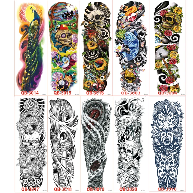80pcs lot Large Big Temporary Tattoos stickers Full Arm 