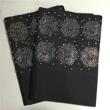 В нигерийском стиле конструкции ASO OKE геле с вышивкой бисером камнями высокого качественные шарфы ткань 2 шт/комплект-AH5