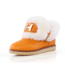 winter boots women flat boots big yards 34-43 Korea cute plush snow boots metal fasteners warm boots a265