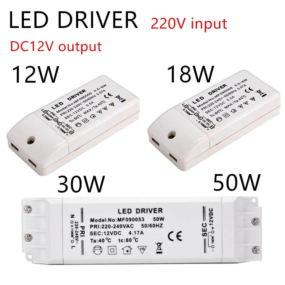 LED Transformator 230V auf 12V 6W-60W Netzteil Treiber Driver MR16 MR11 Lampen 