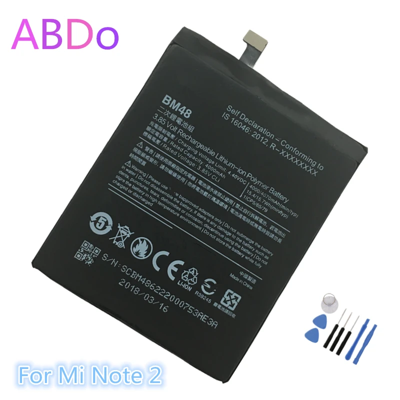 Батарея для телефона BM48 Xiaomi Mi Note 2 Note2 4000 мАч сменные батареи качества