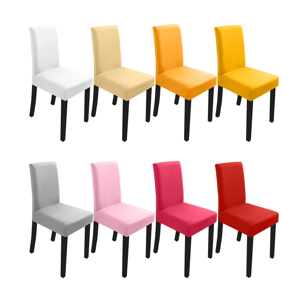 

Stretch Spandex Removable Dining Room Chair Covers Slipcover Living Room Home Party Wedding Decoration Chair Cover Solid Color