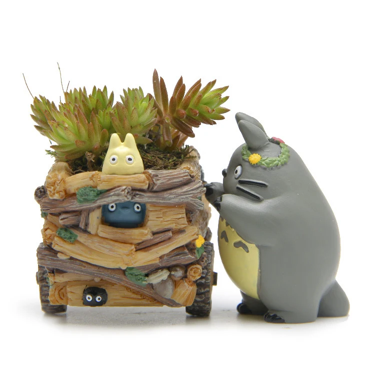 

Modern Cartoon Succulent Planter Pot Resin Creative FlowerPot Crafts Cute Totoro Flower Pot Home Desktop balcony Decorations
