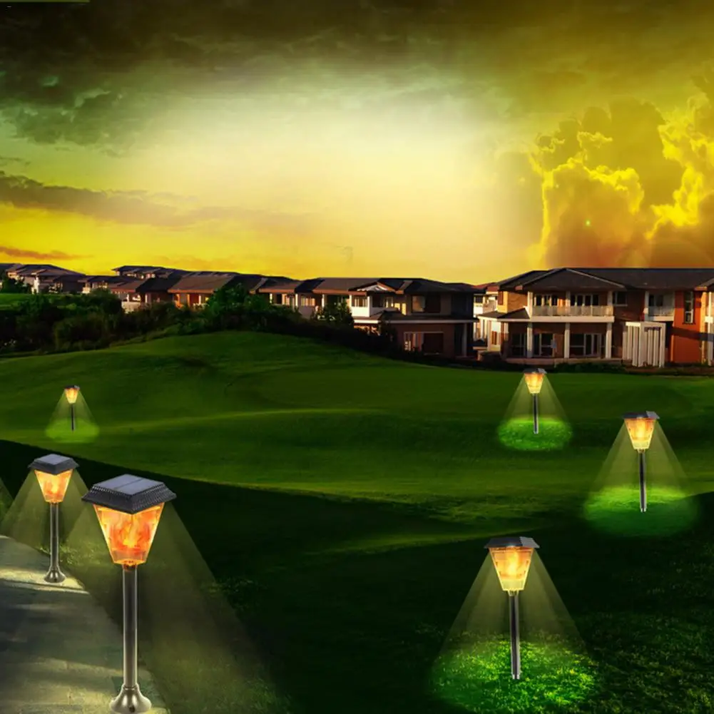 

1pcs Led Solar Lawn Lamp Villa Outdoor Garden Path Lawn Light Solar Bollard Light Flame Light Led Solar Landscape Light